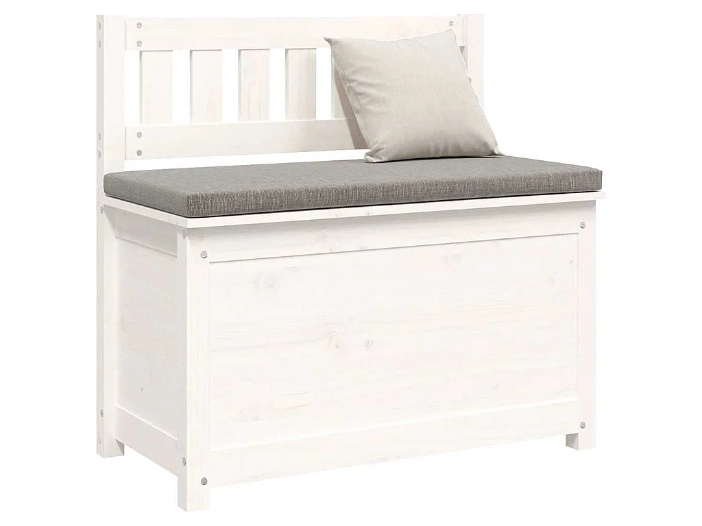 Banc Blanc 80x41x77 cm Bois de pin massif
