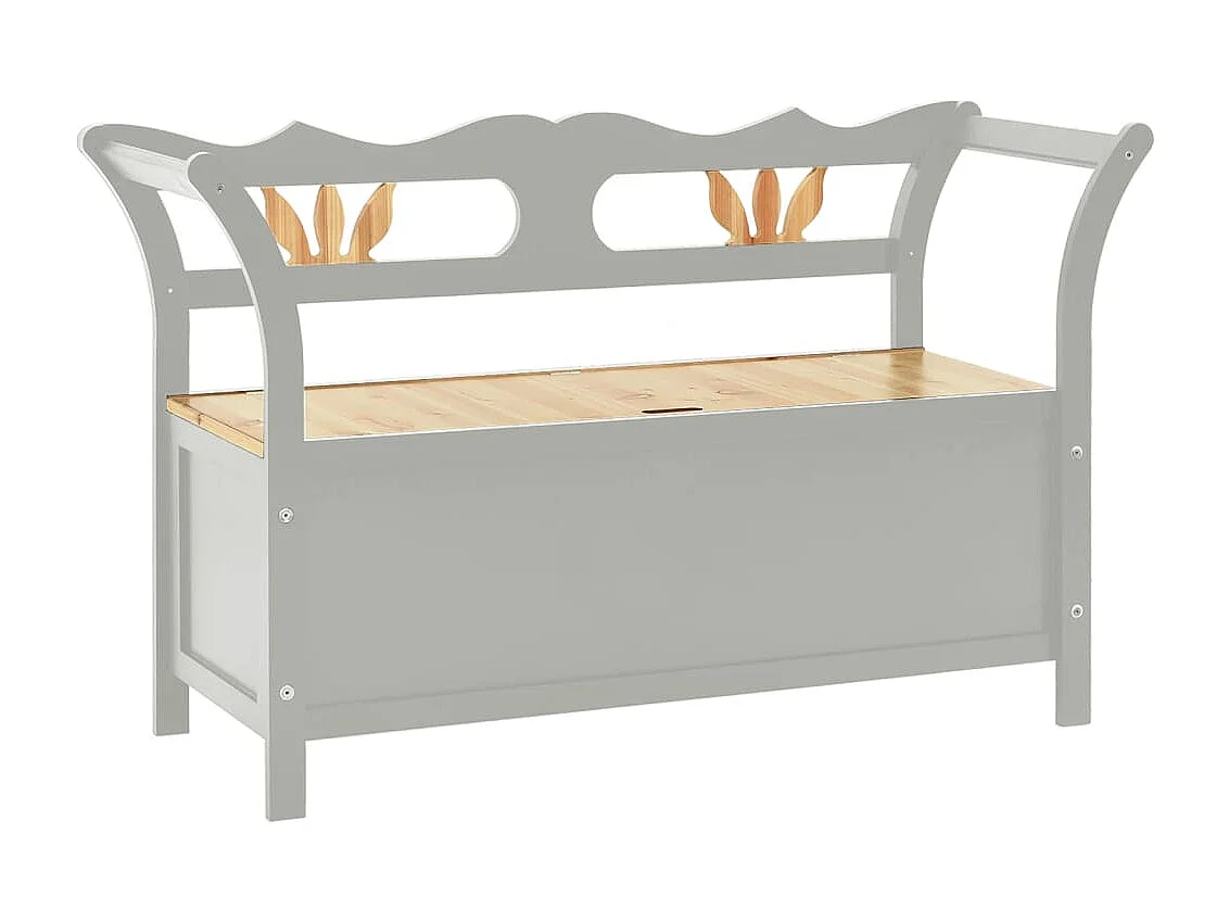 Banc Gris 107x45x75,5 cm Bois de sapin solide
