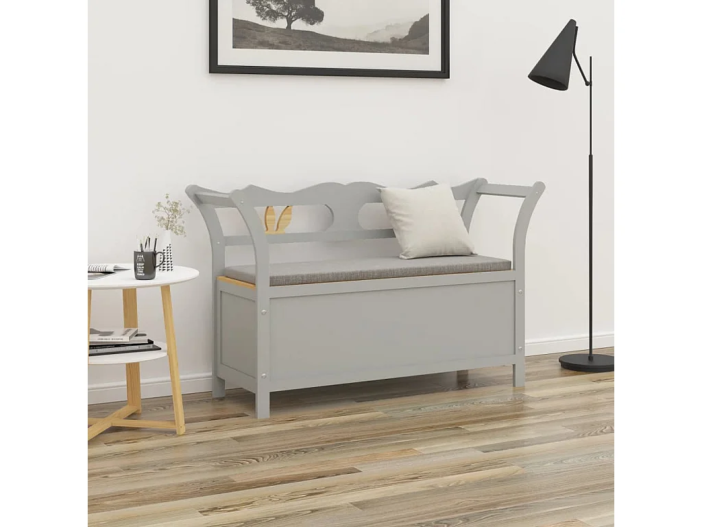 Banc Gris 107x45x75,5 cm Bois de sapin solide