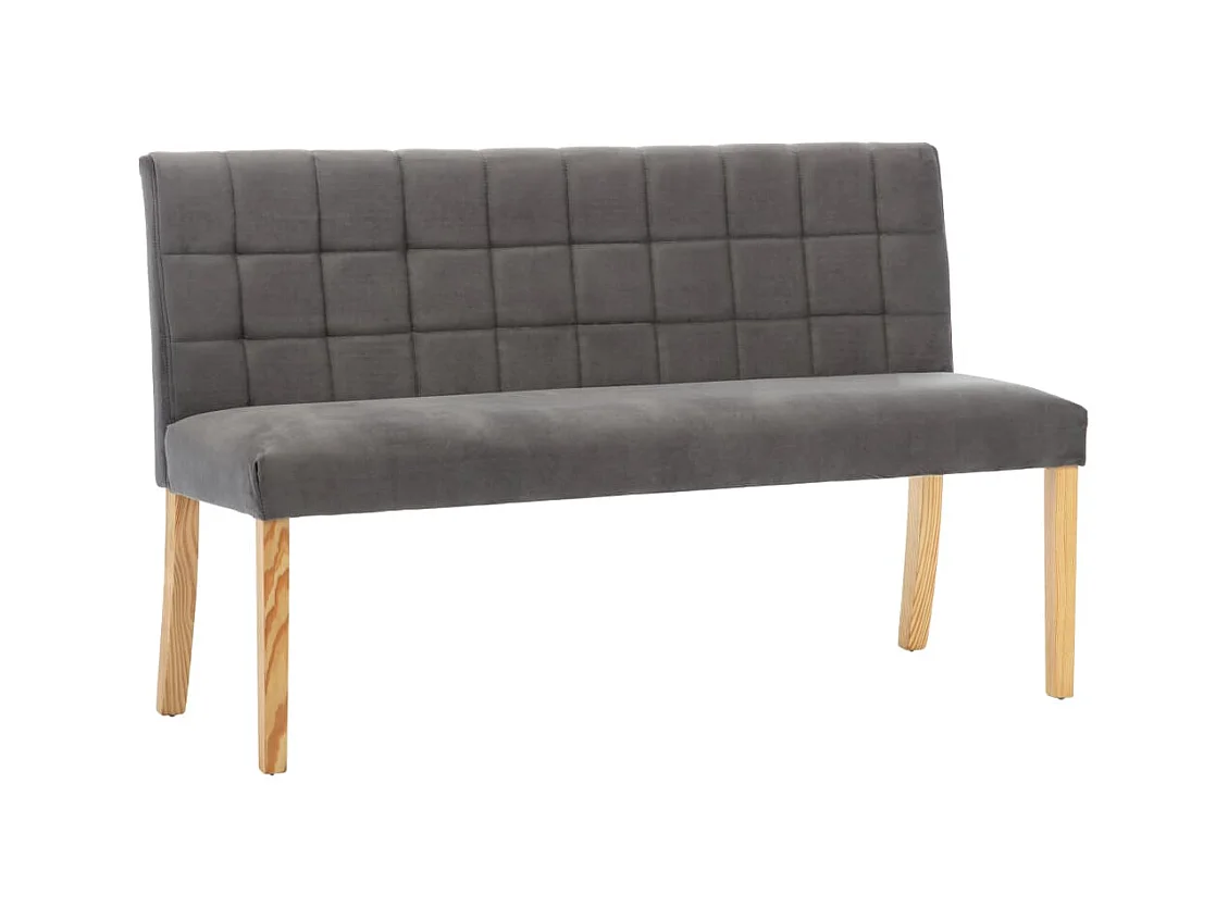 Banc 140 cm Gris Velours