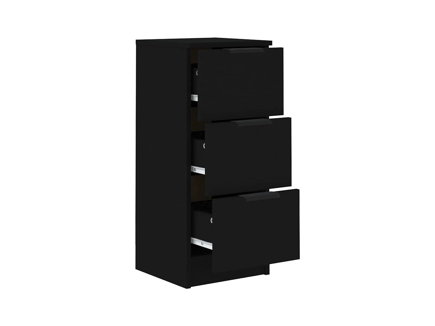 Dressoir 30x30x70 cm bewerkt hout zwart