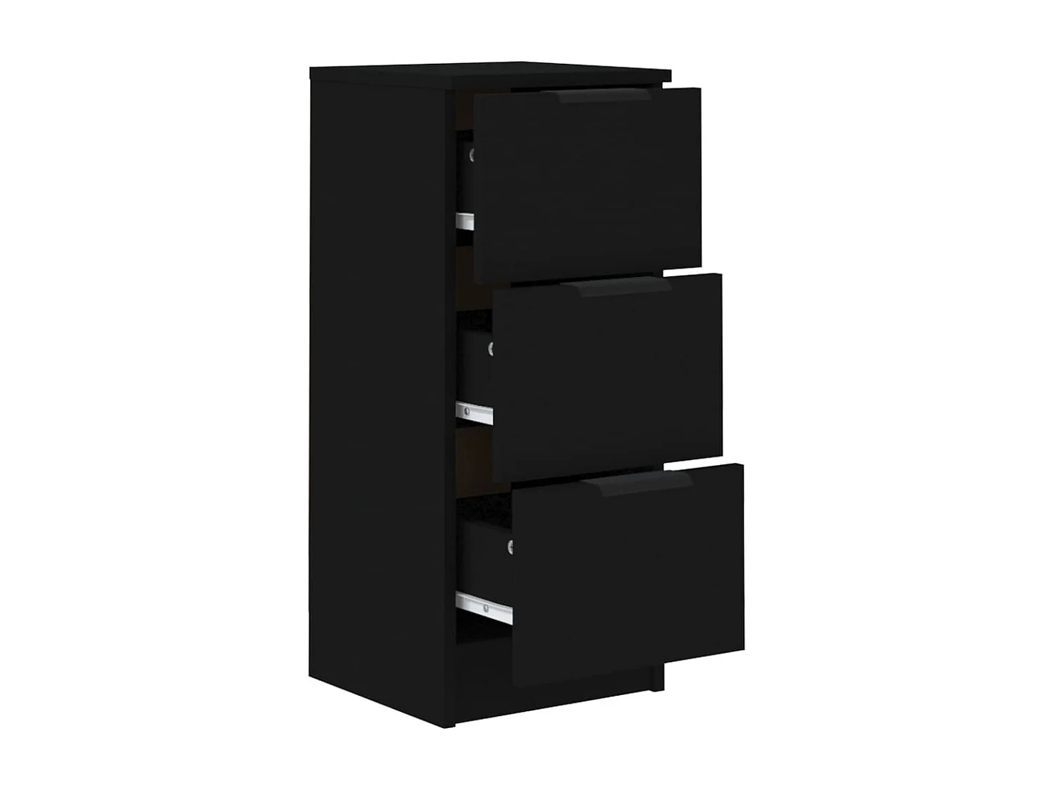 Dressoir 30x30x70 cm bewerkt hout zwart