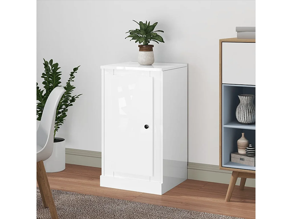 Dressoir 37,5x35,5x67,5 cm bewerkt hout hoogglans wit