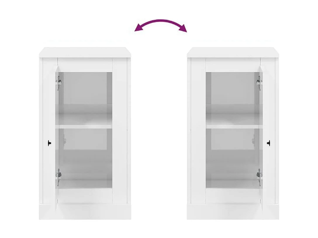 Dressoir 37,5x35,5x67,5 cm bewerkt hout hoogglans wit