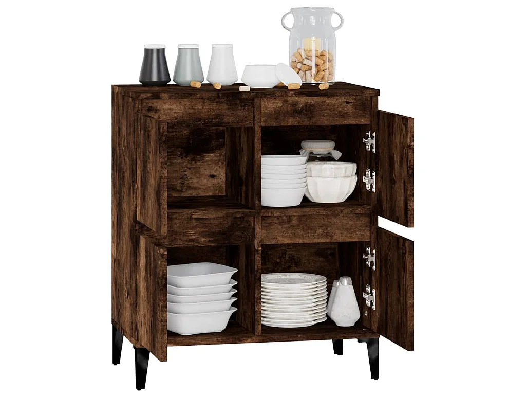 Buffet Chêne fumé 60x35x70 cm Bois d'ingénierie