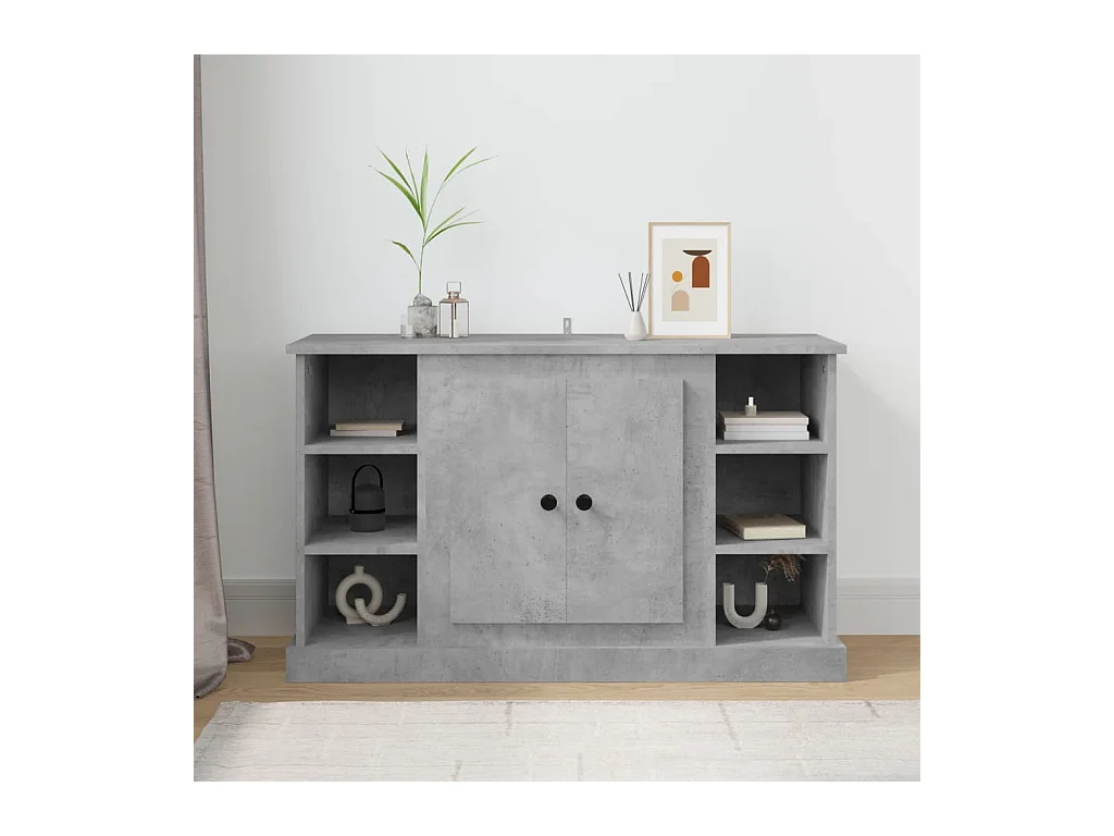 Buffet Gris béton 100x35,5x60 cm Bois d'ingénierie