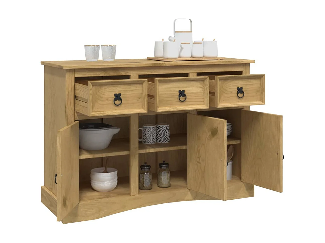 Buffet Corona 115x43x79,5 cm bois massif pin mexicain