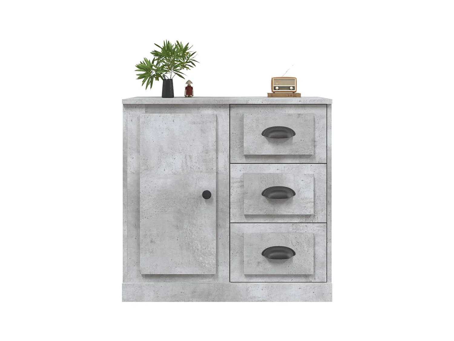 Buffet gris béton 70x35,5x67,5 cm bois d'ingénierie