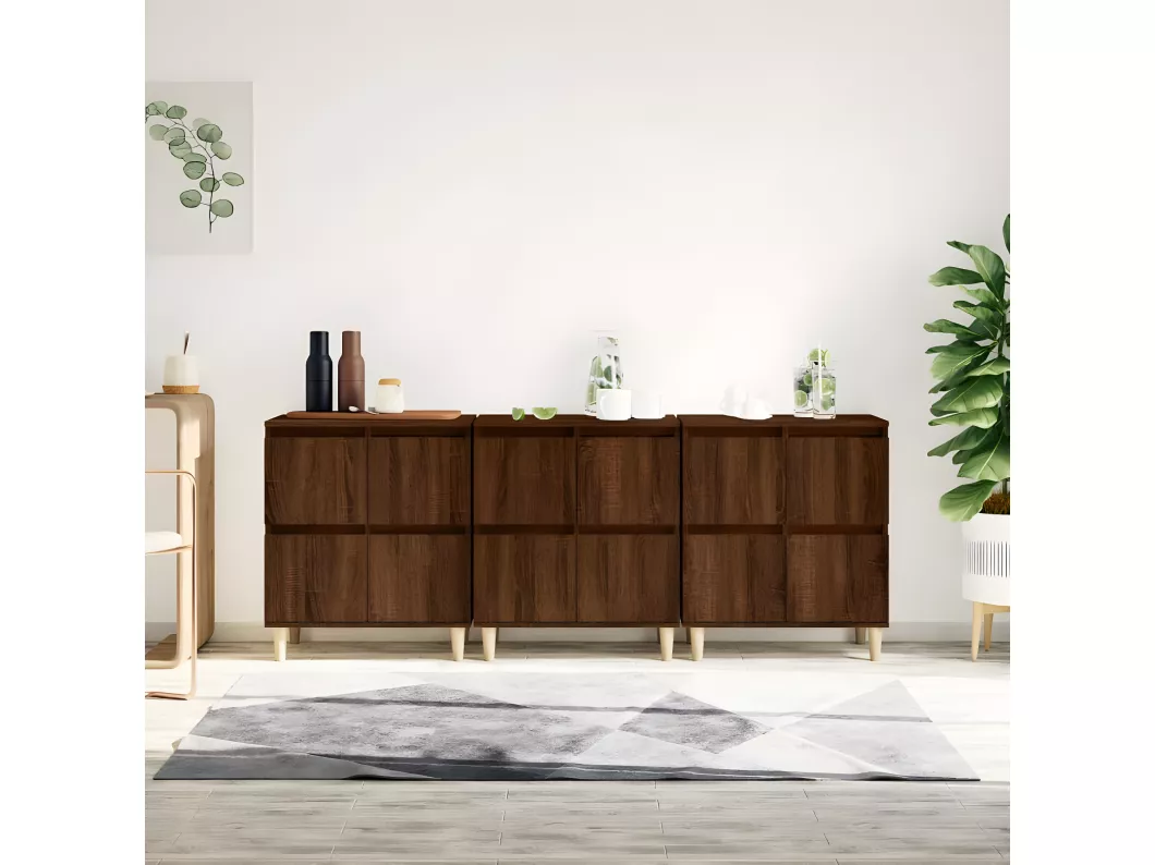 Kauf Unique Sideboards 3 Stk. Braun Eichen-Optik 60x35x70 cm Holzwerkstoff