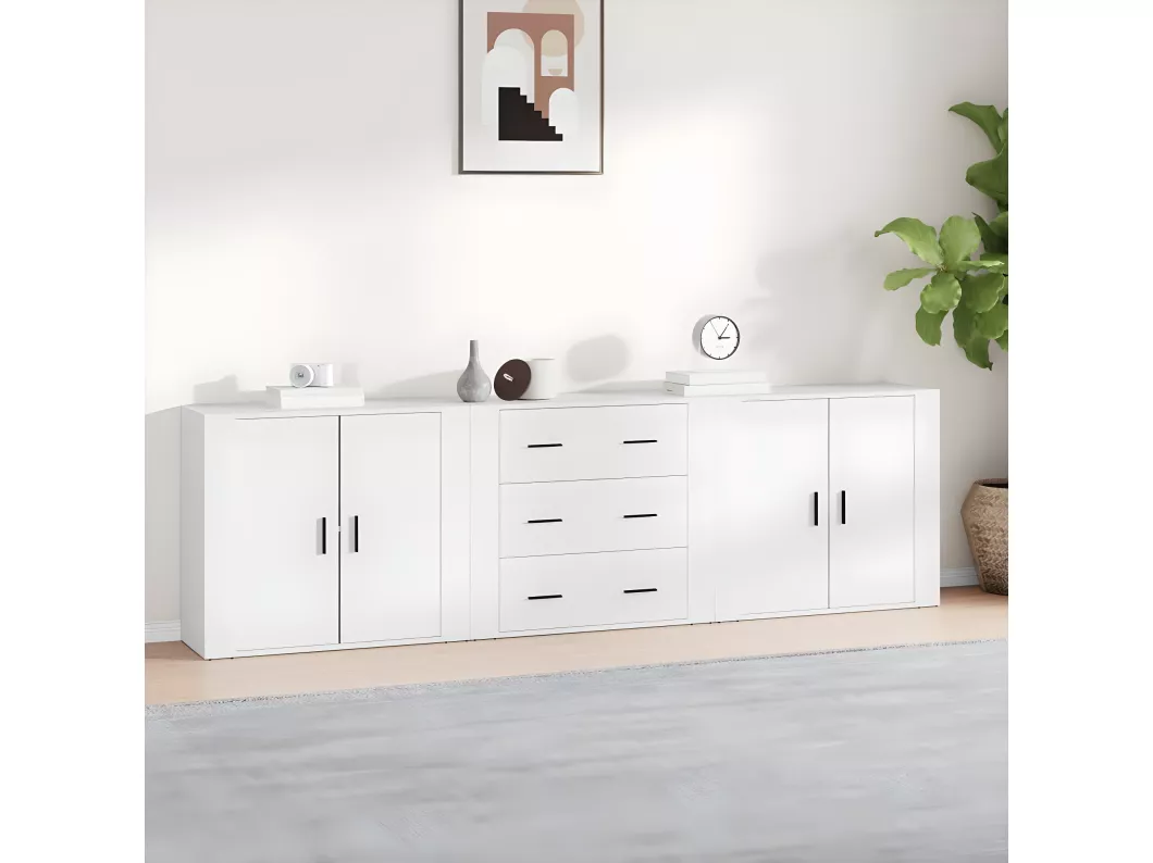 Kauf Unique Sideboards 3 Stk. Weiß Holzwerkstoff