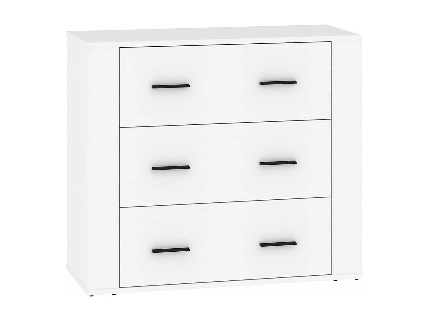 Dressoirs 3 st bewerkt hout wit