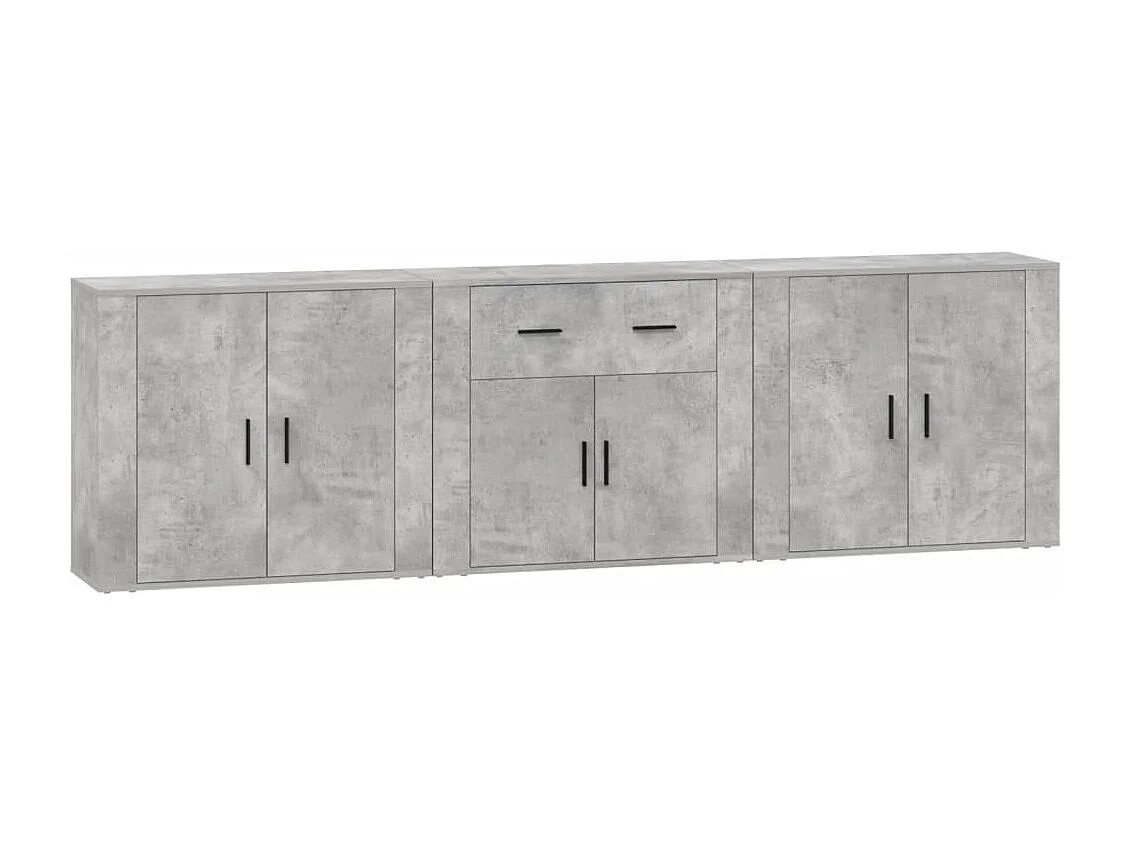 Aparadores 3 pcs derivados de madeira cinzento cimento