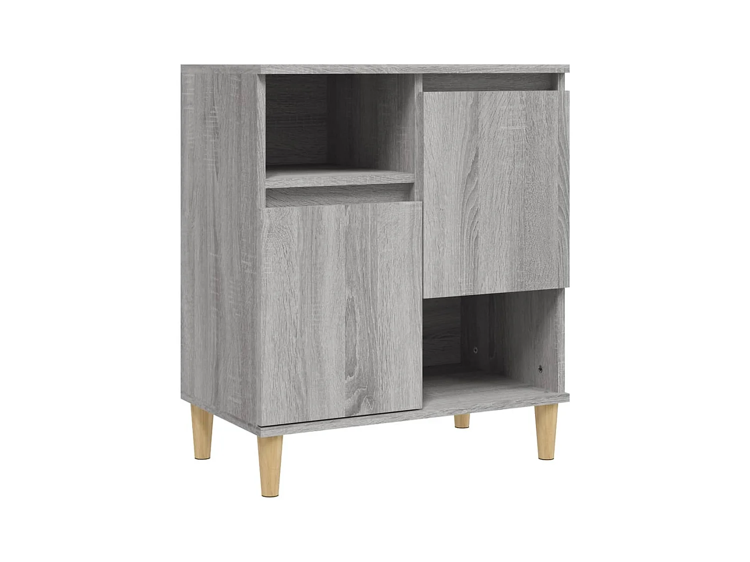 Aparadores 2 uds madera contrachapada gris Sonoma 60x35x70 cm