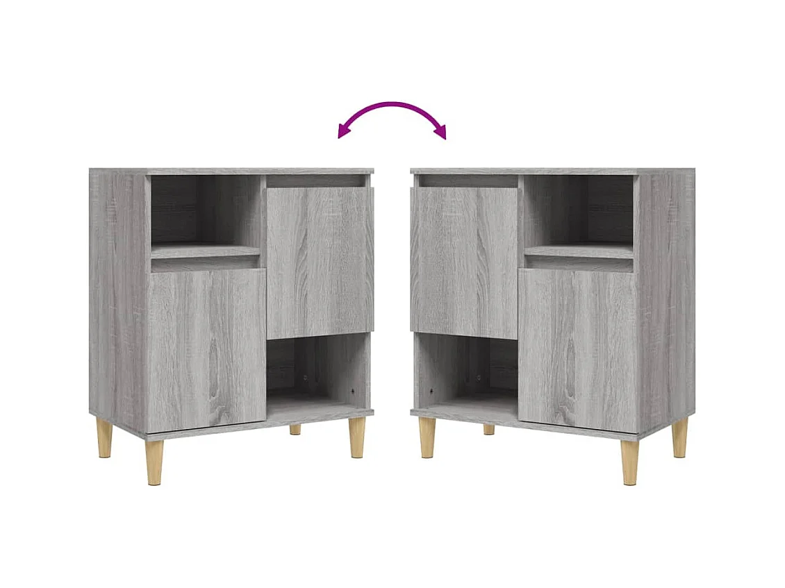 Aparadores 2 pcs 60x35x70 cm derivados madeira cinza sonoma