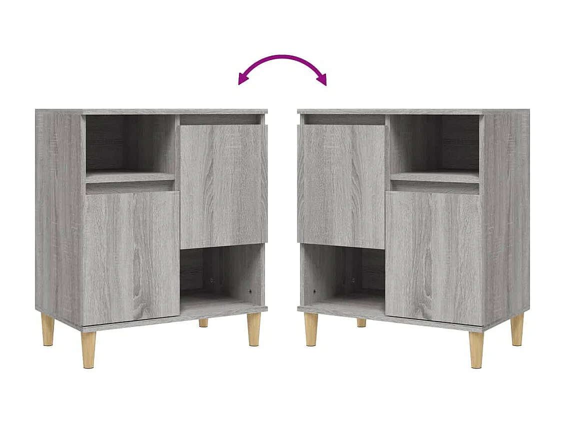 Aparadores 2 pcs 60x35x70 cm derivados madeira cinza sonoma