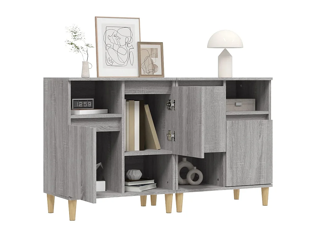 Buffets 2 pcs sonoma gris 60x35x70 cm bois d'ingénierie