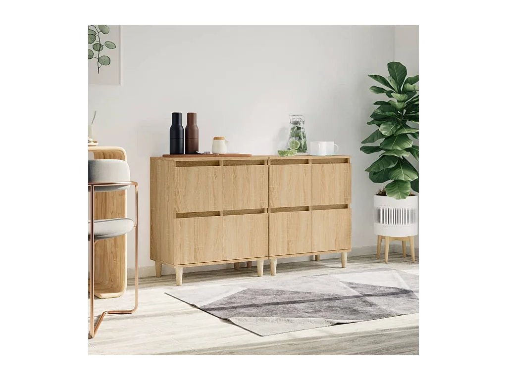 Buffets 2 pcs chêne sonoma 60x35x70 cm bois d'ingénierie
