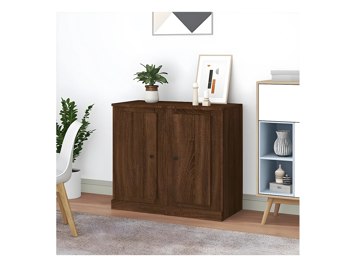 Buffets 2 pcs chêne marron 37,5x35,5x67,5 cm bois d'ingénierie