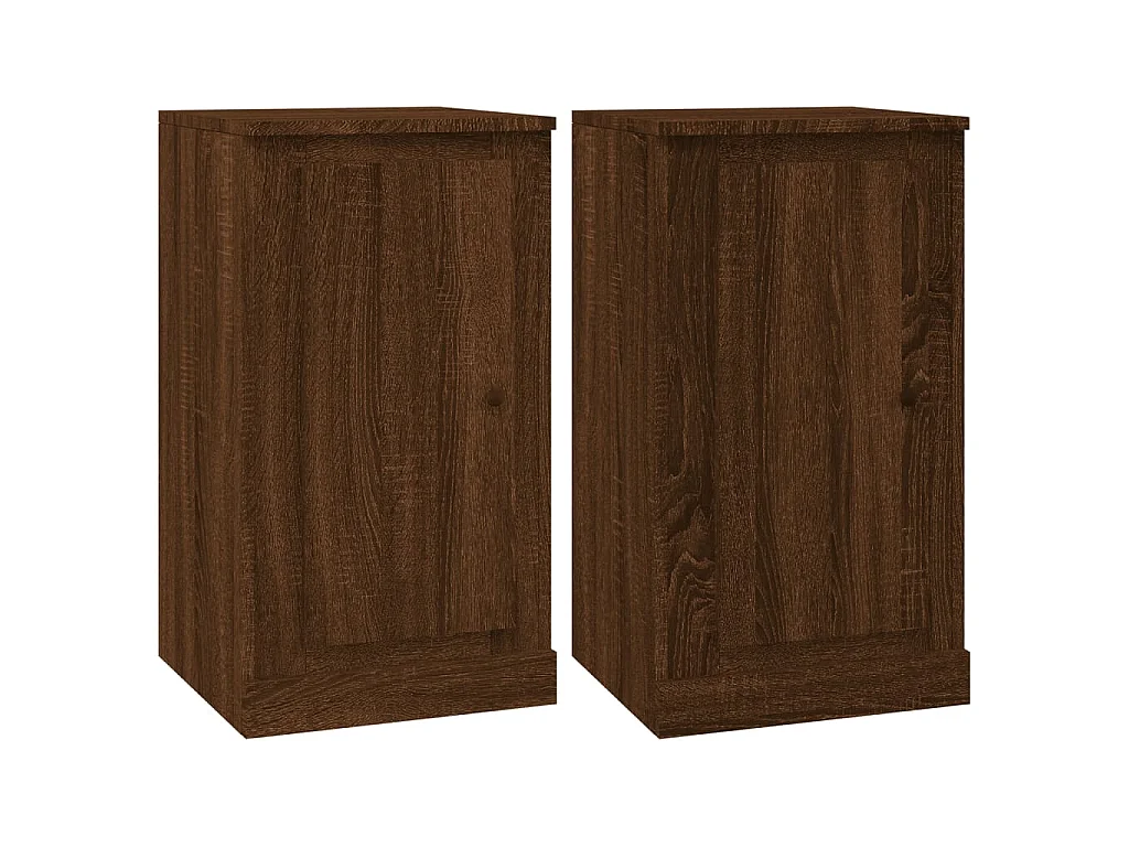 Buffets 2 pcs chêne marron 37,5x35,5x67,5 cm bois d'ingénierie