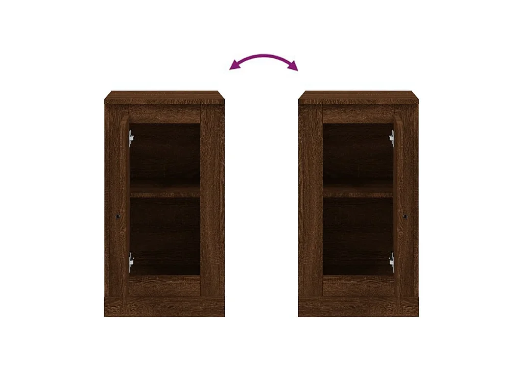 Buffets 2 pcs chêne marron 37,5x35,5x67,5 cm bois d'ingénierie