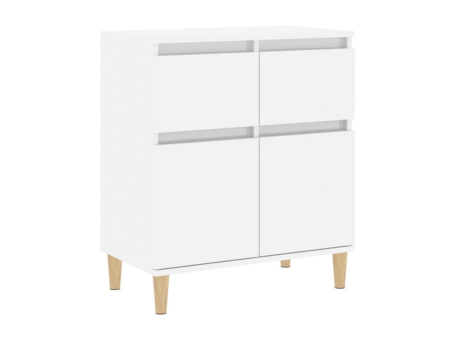 Buffet Blanc brillant 60x35x70 cm Bois d'ingénierie