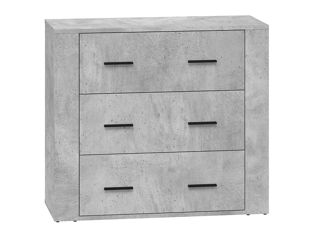 Buffets 2 pcs gris béton bois d'ingénierie