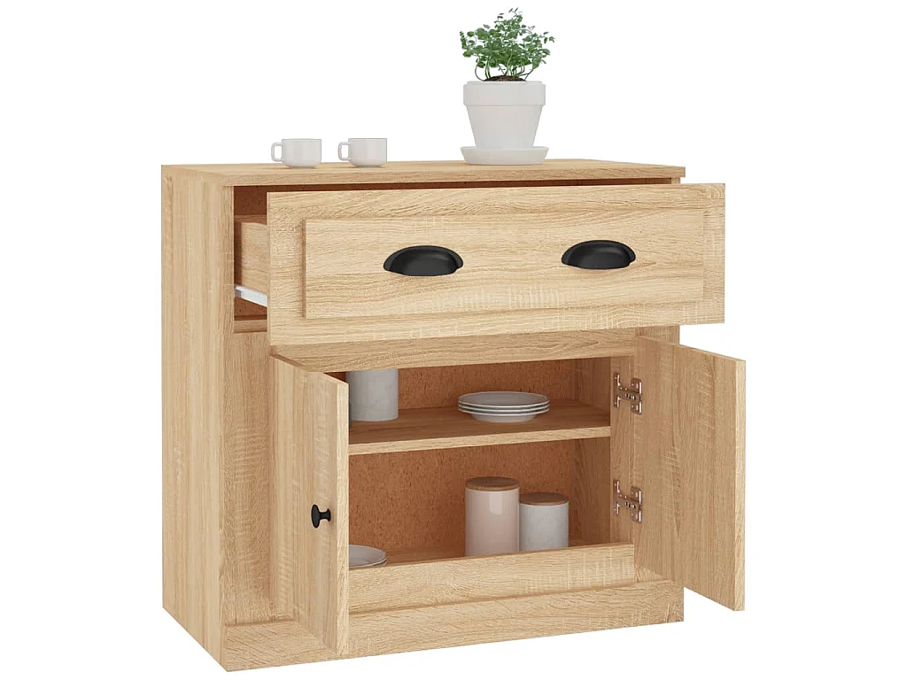 Buffet chêne sonoma 70x35,5x67,5 cm bois d'ingénierie