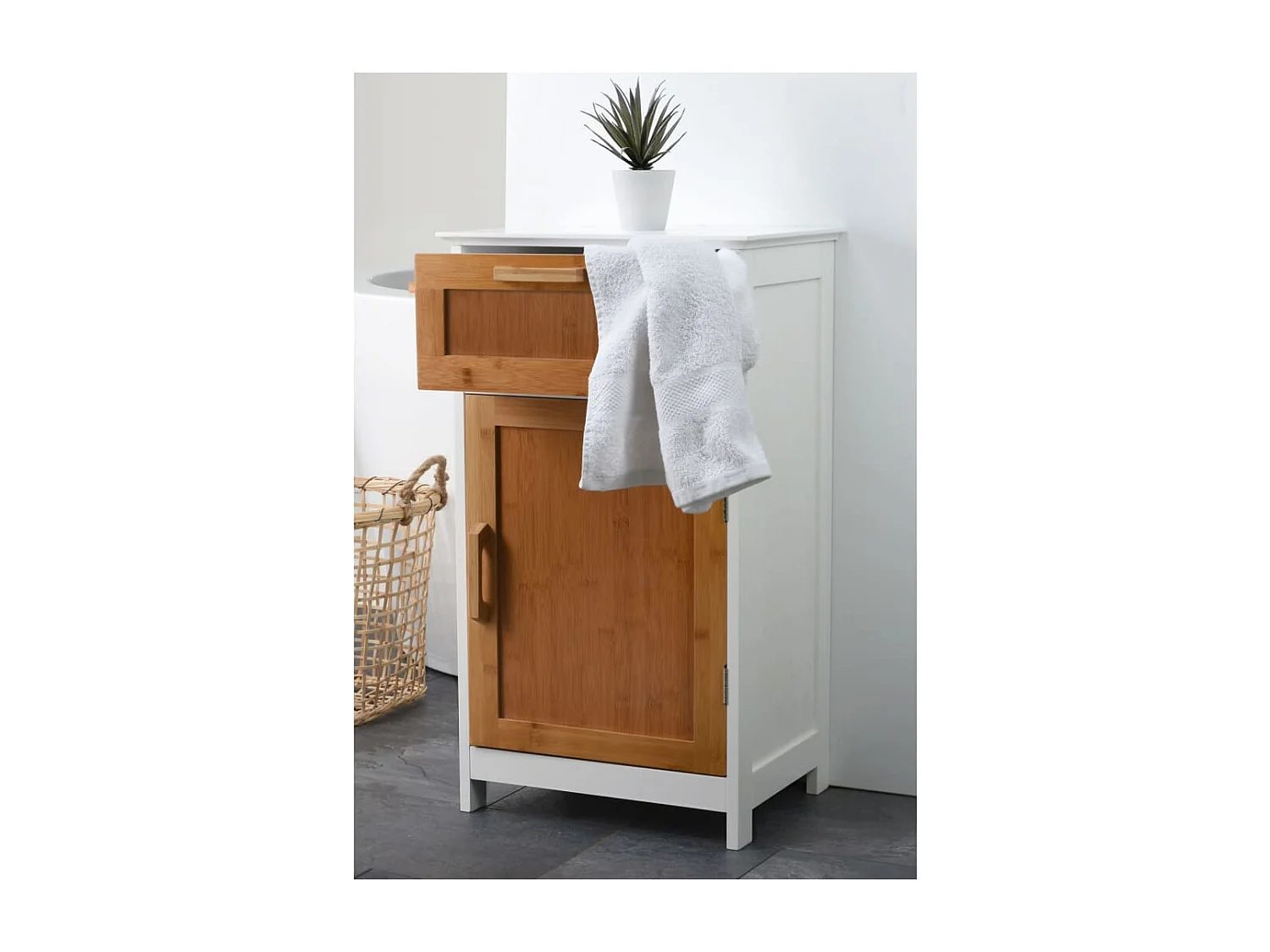 Schrank mit Tür und Schublade MDF