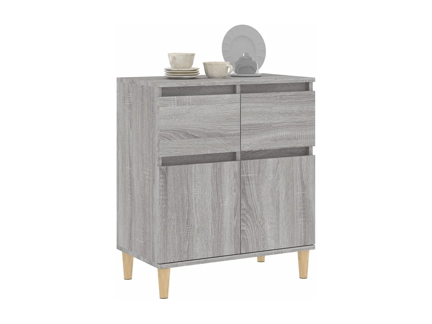 Aparador de madera contrachapada gris Sonoma 60x35x70 cm