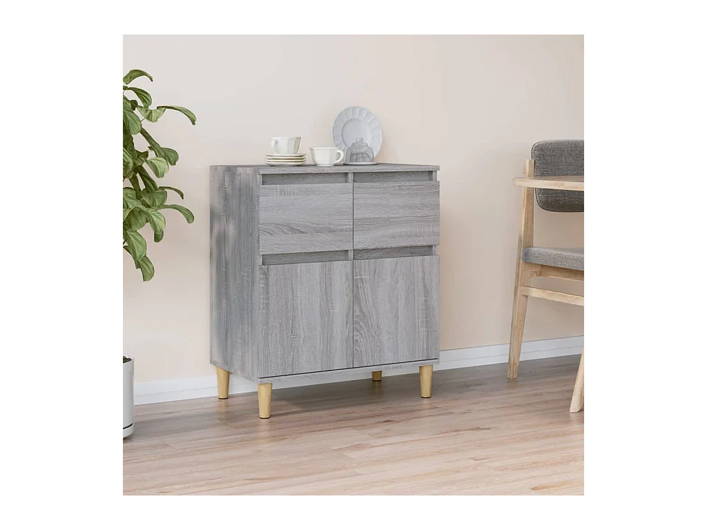 Credenza Grigio Sonoma 60x35x70 cm in Legno Multistrato