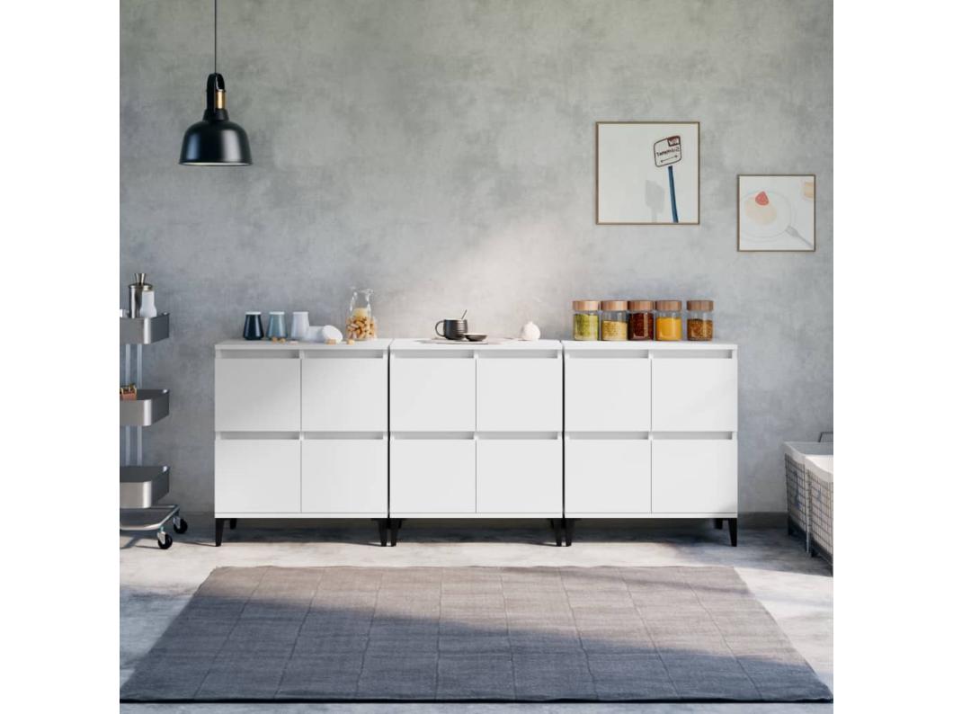 Sideboards 3 Stk. Weiß 60x35x70 cm Holzwerkstoff