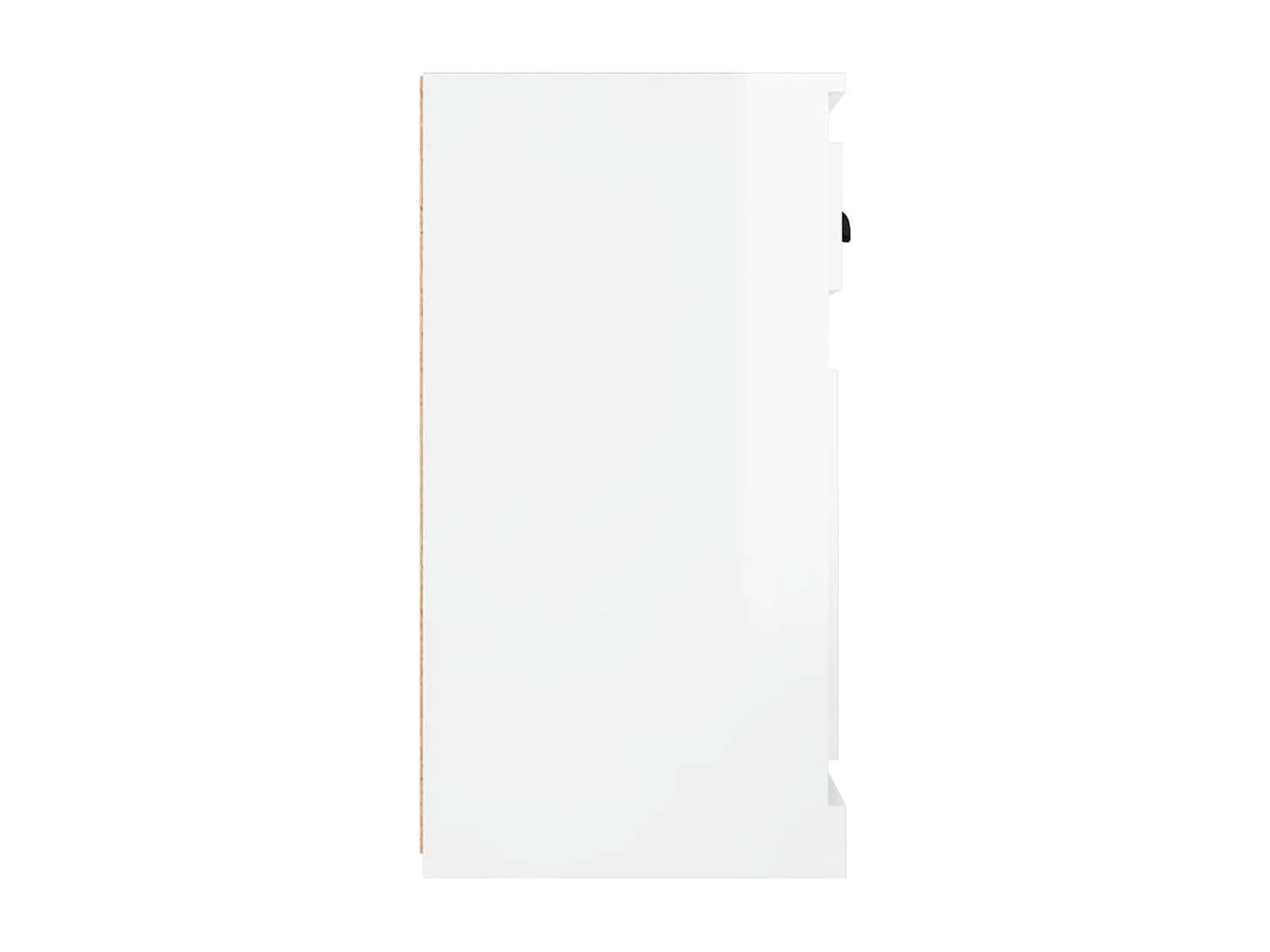 Buffet blanc brillant 70x35,5x67,5 cm bois d'ingénierie