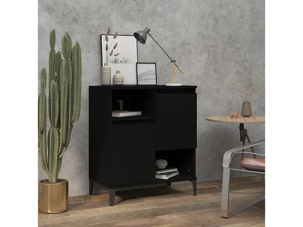 Buffet Noir 60x35x70 cm Bois d'ingénierie