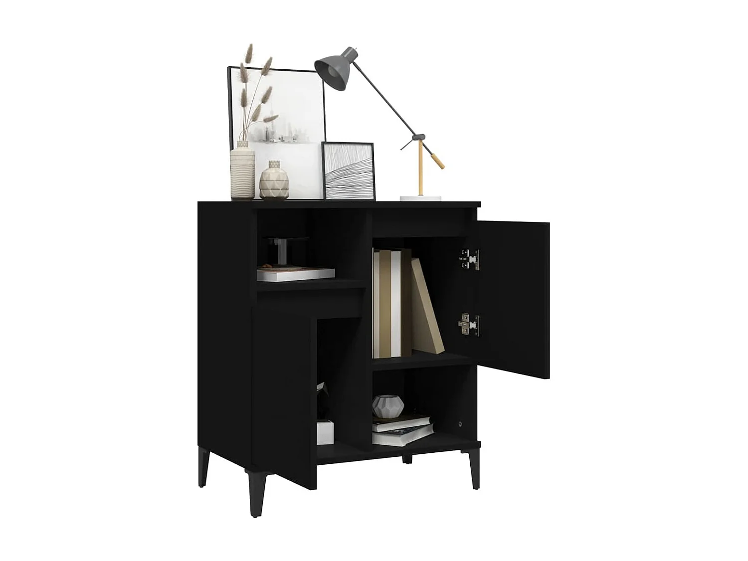 Buffet Noir 60x35x70 cm Bois d'ingénierie