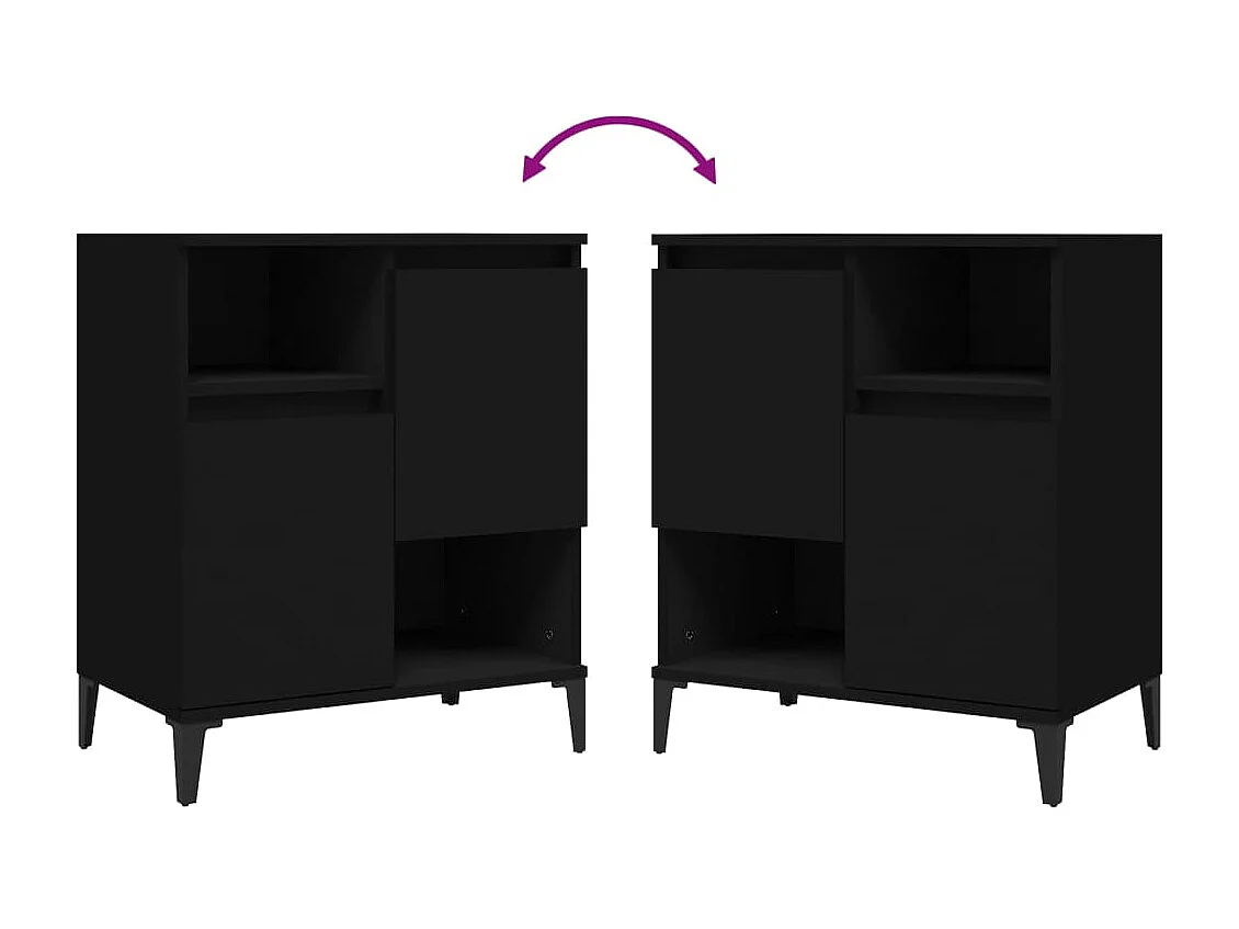 Buffet Noir 60x35x70 cm Bois d'ingénierie