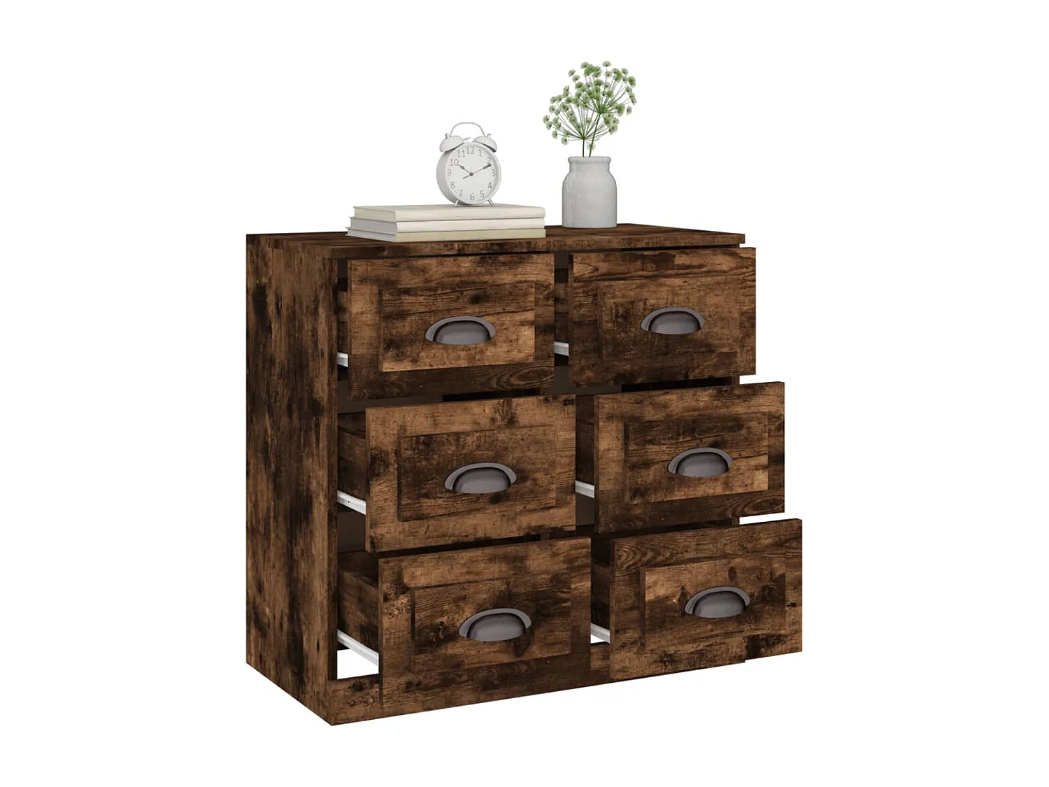 Buffet chêne fumé 70x35,5x67,5 cm bois d'ingénierie