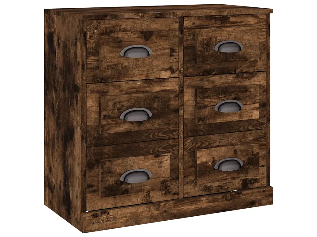 Buffet chêne fumé 70x35,5x67,5 cm bois d'ingénierie