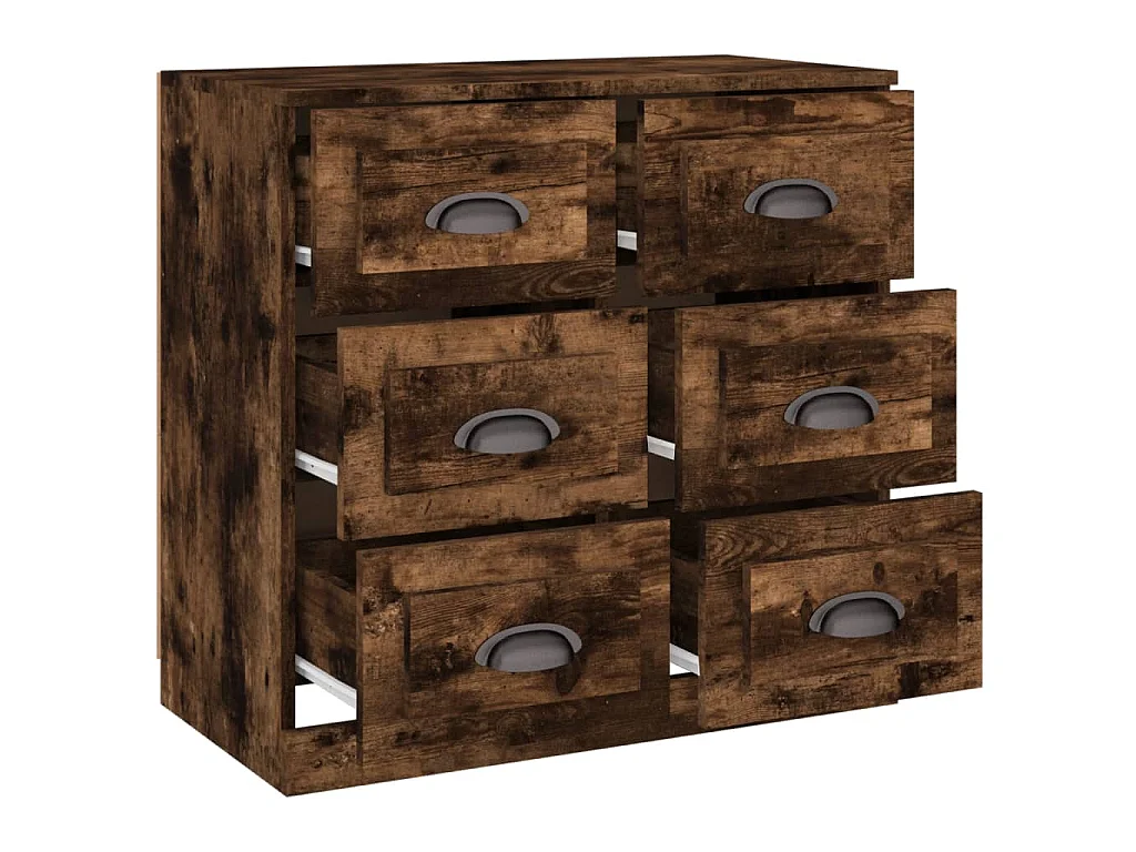 Buffet chêne fumé 70x35,5x67,5 cm bois d'ingénierie