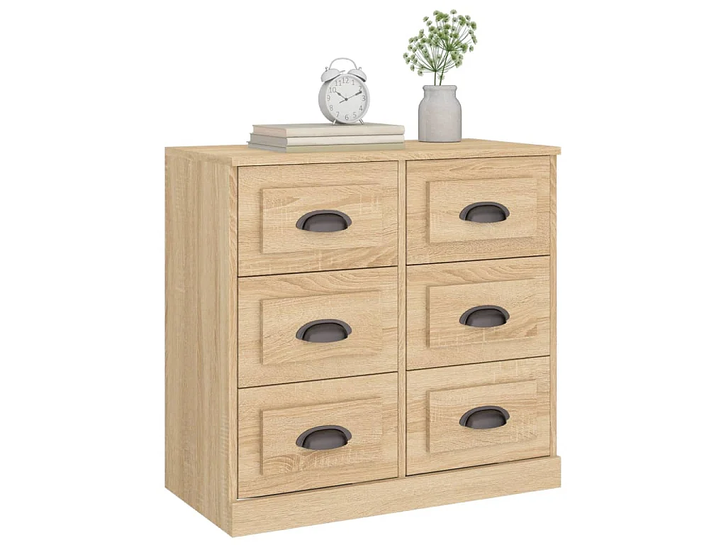 Dressoir 70x35,5x67,5 cm bewerkt hout sonoma eikenkleurig