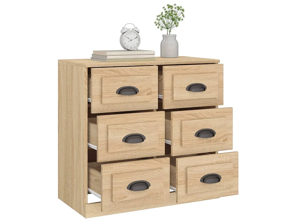 Dressoir 70x35,5x67,5 cm bewerkt hout sonoma eikenkleurig