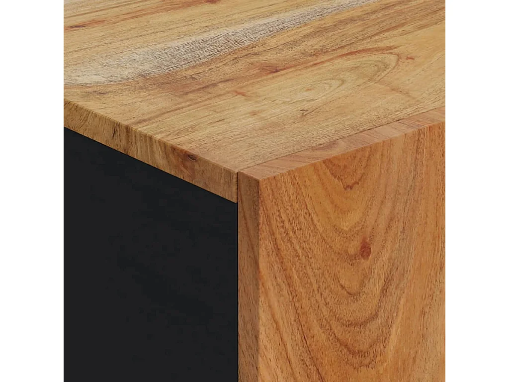 Aparador con puerta madera maciza de acacia 40x31x75 cm