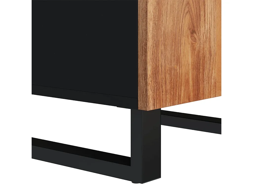 Aparador con puerta madera maciza de acacia 40x31x75 cm