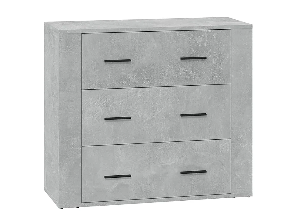 Buffets 3 pcs gris béton bois d'ingénierie
