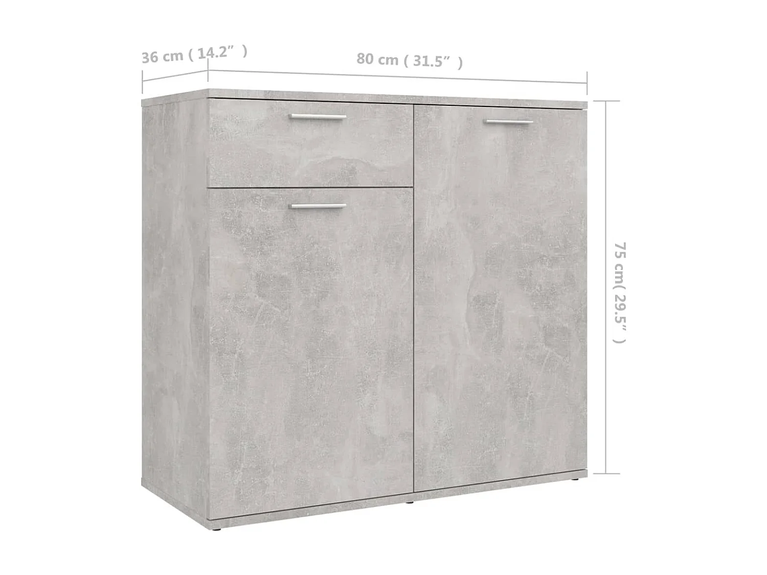 Sideboard Betongrau 80x36x75 cm Holzwerkstoff