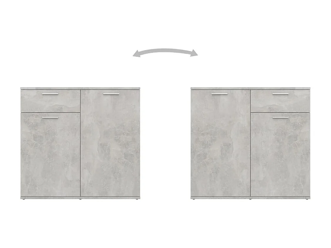 Buffet gris béton 80x36x75 cm bois d'ingénierie