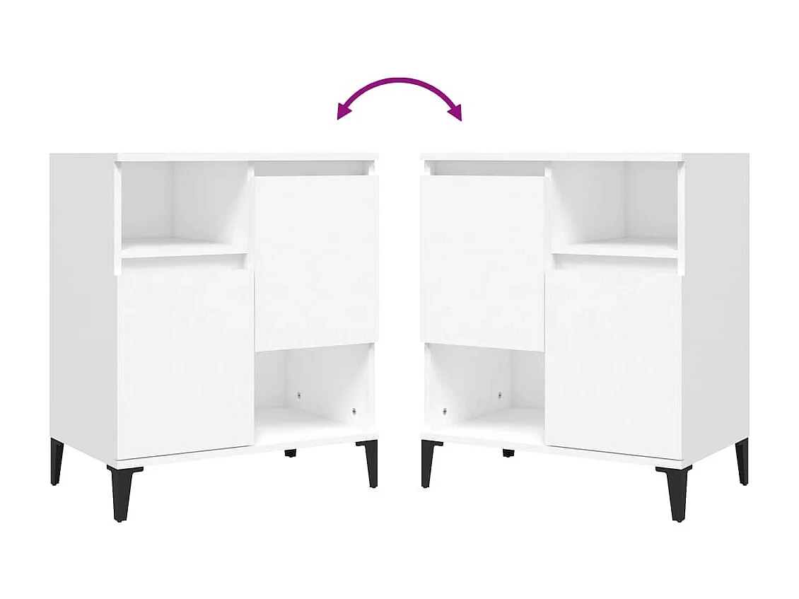 Buffets 3 pcs blanc 60x35x70 cm bois d'ingénierie