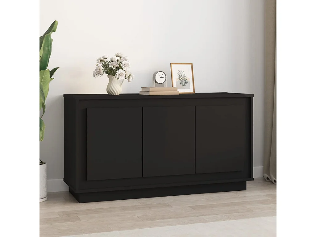 Credenza Nera 102x35x55 cm in Legno Multistrato