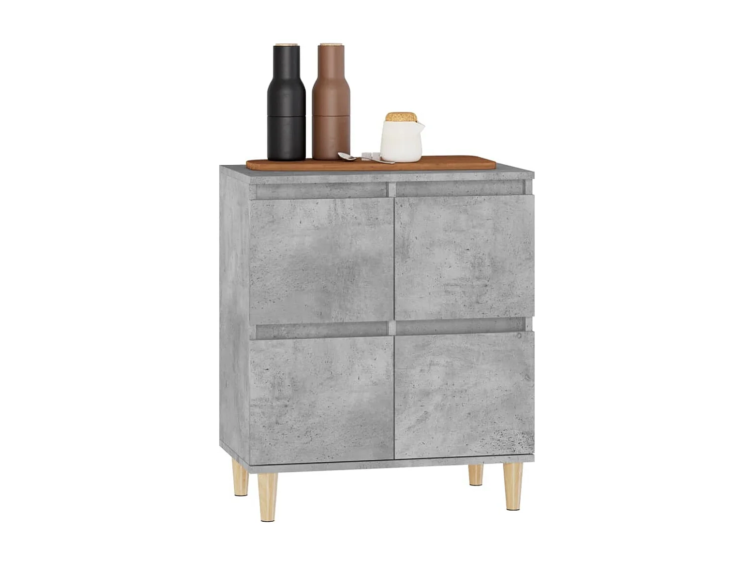 Aparador de madera contrachapada gris hormigón 60x35x70 cm