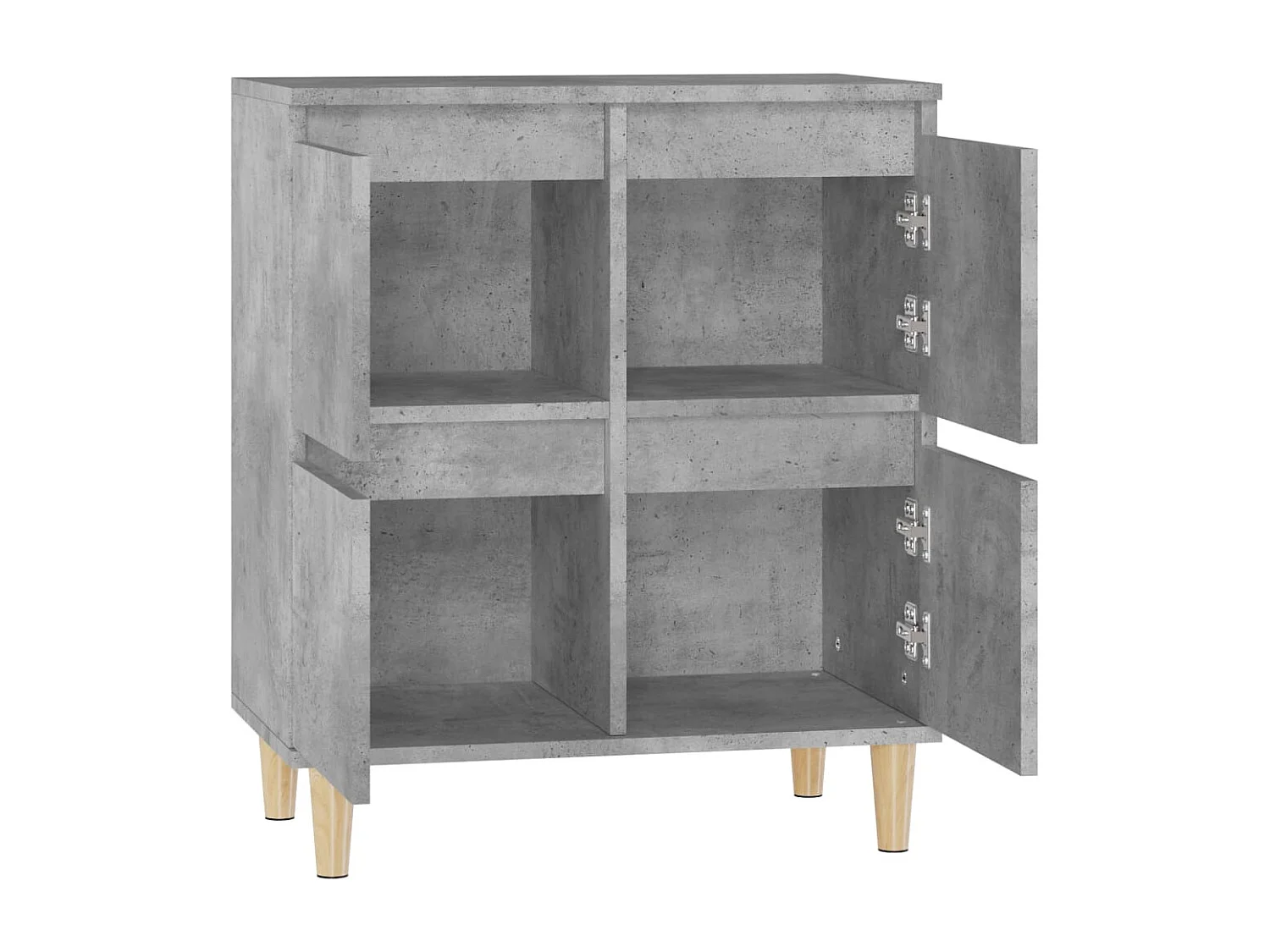 Aparador de madera contrachapada gris hormigón 60x35x70 cm