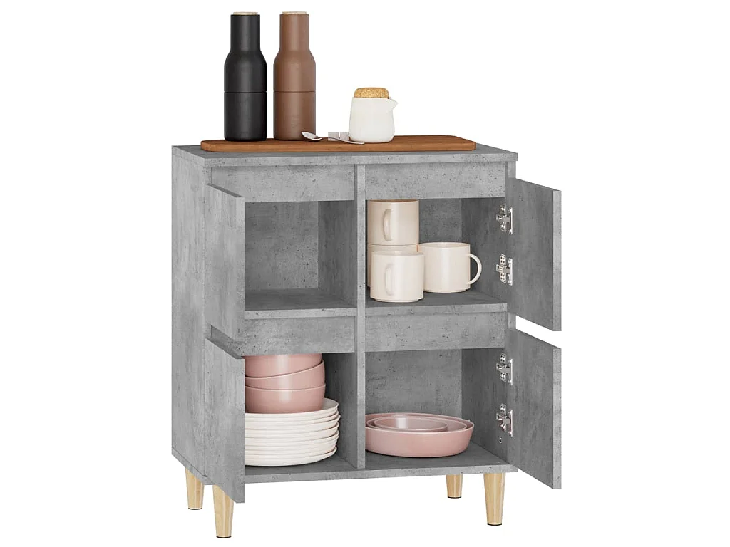 Dressoir 60x35x70 cm bewerkt hout betongrijs